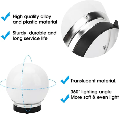 Vista 3 de Bola de luz suave, cúpula difusora profesional de fotografía, montaje compatible con aleación de 5.9 in+modificador de plástico para fotos