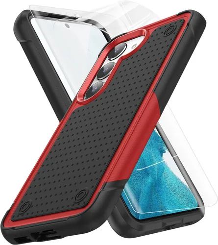Vista 50 de Jeylly Funda para Samsung Galaxy S10 Plus S10+, ajuste delgado, doble capa, resistente, absorción de golpes, TPU con carcasa trasera de Negro