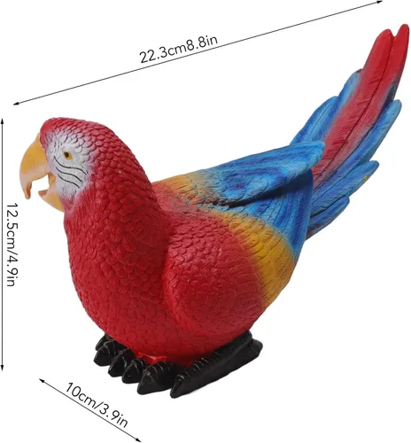 Vista 2 de TOPINCN Escultura de pájaro, escultura de loro, adorno decorativo de pájaro, estatua de pájaro colgante al aire libre, loro trasero, porche