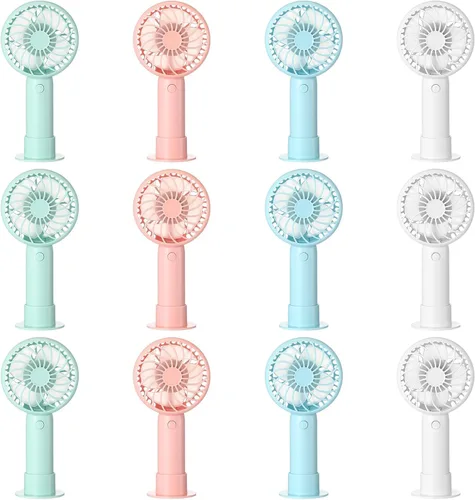 Vista 60 de Tujoe Mini ventilador de mano potente de 3 velocidades, ventilador personal pequeño portátil recargable con base USB para mujeres, maquillaje