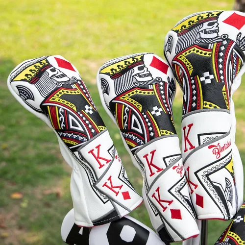 Vista 2 de Fundas para palos de golf, cubierta de piloto de diamante de póquer, cubierta de madera de Fariway, 3 cubiertas híbridas de madera, cubierta