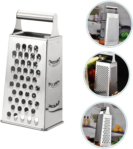 Vista 3 de Rallador de queso grande de acero inoxidable, cortador de verduras manual rotativo de cocina, ralladores de rebanadores de queso multifunción