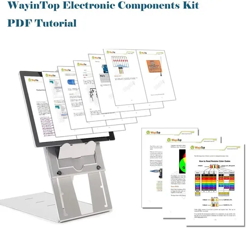 Vista 6 de Kit de Componentes Electrónicos de Diversión con E-Book, Kit de Inicio Electrónico Actualizado con Tablero de Montaje de Cables Puente, Kit