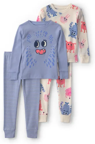 Vista 12 de Carter's Conjunto de pijama de algodón ajustado de 4 piezas para niña Pollo Country Green