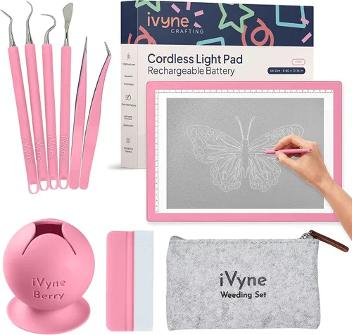 Vista 22 de iVyne Almohadilla de luz con cable para desmalezar vinilo, caja de luz A4 para dibujo, tablero de luz para trazar, caja de luz para pintura de Negro