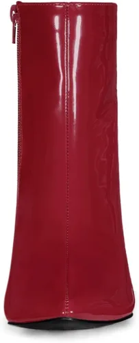 Vista 2 de Allegra K Botines con cremallera y tacón grueso para mujer