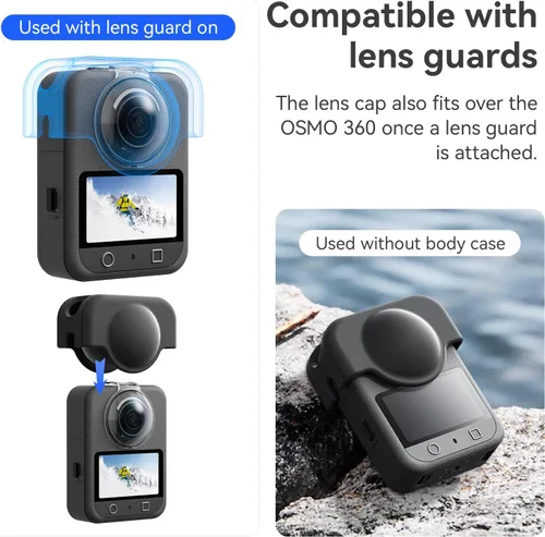 Vista 4 de aMagisn - Funda protectora de silicona para DJI OSMO 360 a prueba de golpes y caídas, accesorios para cámara de acción