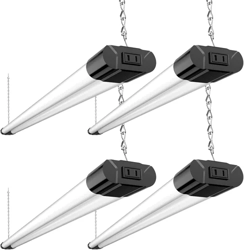 Vista 8 de BBOUNDER Lámpara LED de 2 pies para tienda, súper brillante, 2200 lúmenes, luz blanca fría de 6500 K, montaje en techo o colgante, iluminación Blanco