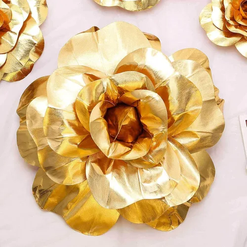 Vista 12 de Efavormart - Enormes rosas de espuma 3D para decoración de bodas, paquete de 2 flores artificiales blancas de 20 pulgadas, fondo de fiesta grande