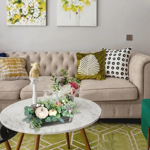 Vista 7 de Plantas artificiales de eucalipto en maceta con piñas de pino, decoración de mesa, macetas de granja, decoración del hogar para mesa de café