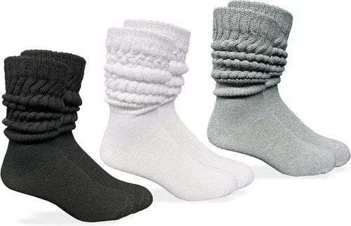 Vista 5 de Jefferies Socks Calcetines Slouch de Punto de Algodón Grueso y Pesado para Hombre, Paquete de 3 Pares Blanco