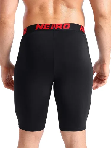 Vista 5 de NELEUS Paquete de 3 pantalones cortos de compresión para correr con bolsillos para hombre