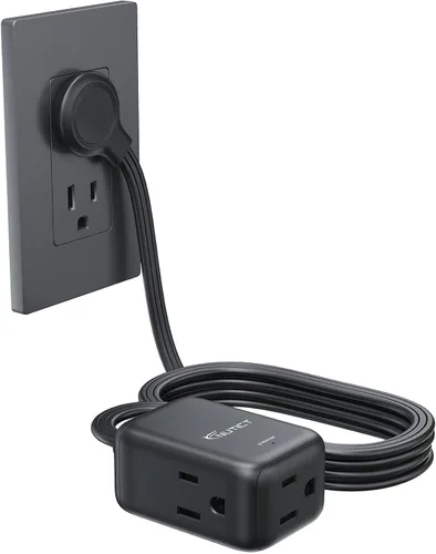 Vista 23 de NUTICT Cable de extensión corto de 6 pulgadas, extensor de 3 salidas con protector de sobretensiones 900J, 15A/1875W, certificado ETL, divisor