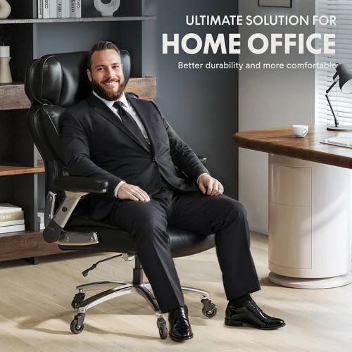 Vista 5 de FLEXISPOT Silla de oficina grande y alta de 600 libras para personas pesadas, silla de escritorio de computadora resistente con soporte lumbar