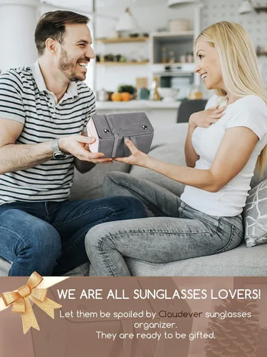 Vista 7 de Estuche organizador de lentes de sol para hombres y mujeres, plegable, para colgar, estuche de viaje, organizador de almacenamiento