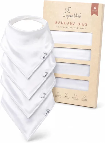 Vista 36 de Copper Pearl Baberos tipo bandana para bebé, paquete de 4 baberos de algodón suave para babear y dentición, absorbentes, ajuste ajustable, muchos