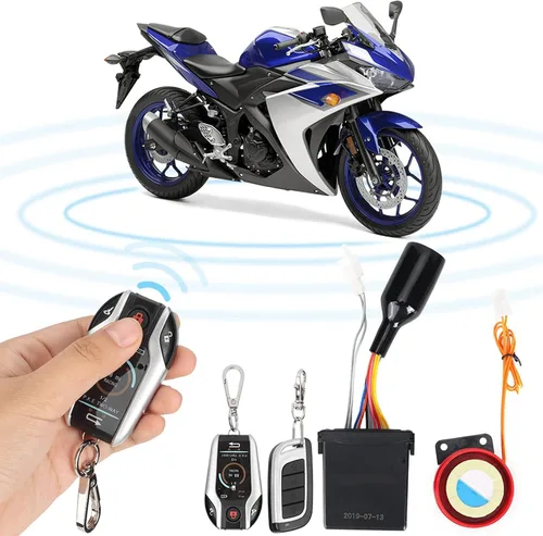 Vista 5 de Sistema de alarma de motocicleta antirrobo, arranque remoto de motocicleta 105 125Db motocicleta 2 vías remoto alarma cuerno sistema de seguridad