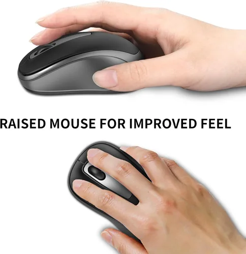 Vista 6 de Ratón inalámbrico ergonómico pequeño, silencioso USB inalámbrico para computadora, color negro Suitable for Small to Medium-Sized Hands, Quiet
