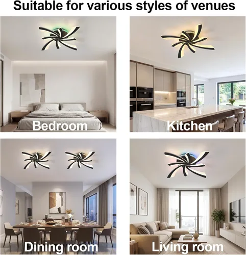 Vista 6 de Ceiling Lighting Fixtures, Multi Color Led Ceiling Light, Rgb Ceiling Light Led ceiling light, Indoor dimmable light, Can control color lights