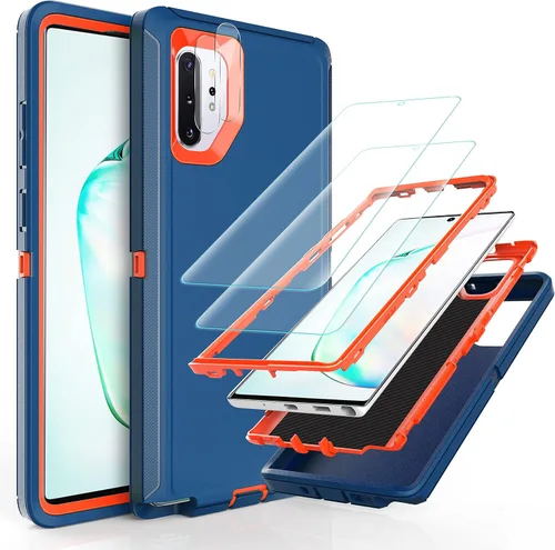 Vista 7 de YmhxcY Note 10 Plus - Funda con película de TPU flexible autorreparable (paquete de 2) y película protectora de pantalla para lente de cámara