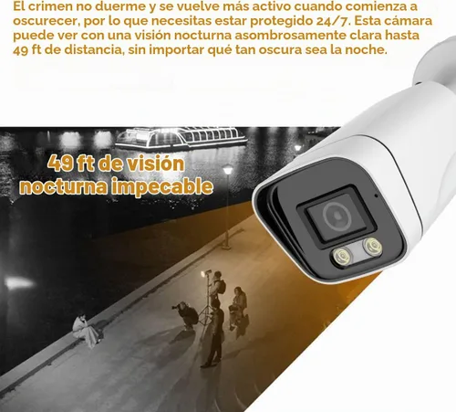 Vista 2 de Cámara analógica de seguridad CCTV Bullet TVI de 5 MP, lente de 2.8mm, ángulo de visión amplio de 100° al aire libre
