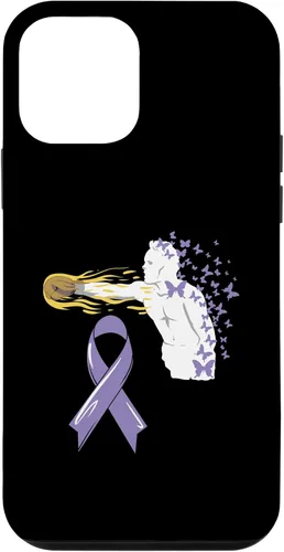 Vista 12 de Funda para iPhone 14 con cinta de concientización sobre el cáncer, color lavanda, sobreviviente de lucha contra el cáncer