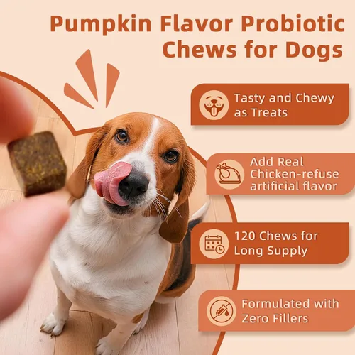 Vista 11 de ZEBORA Probióticos para perros, apoya la salud digestiva, 120 masticables suaves