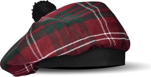 Vista 7 de Sombrero escocés Tam o Shanter Gorro escocés Tartan P.V Tartan (poliviscosa) Mezcla de lana con pompón Talla única para todos.