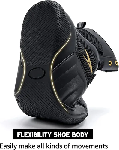 Vista 6 de ASHION Zapatos de lucha libre para hombre, zapatos de boxeo, zapatillas de deporte de fitness con suela cero caída