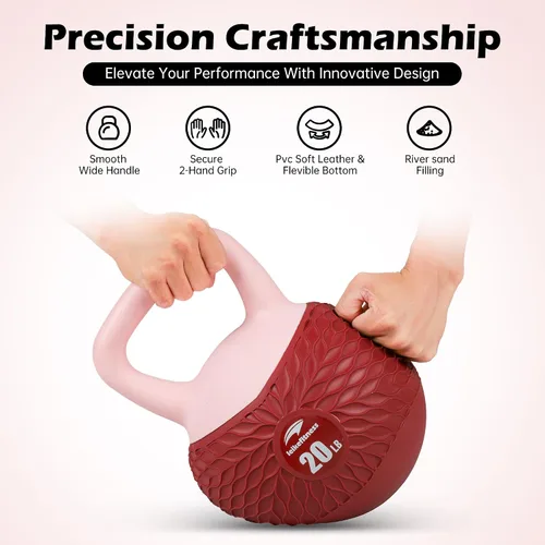 Vista 2 de Leikefitness Pesas rusas suaves, peso de agarre antideslizante para mujeres y hombres, pesas rusas acolchadas para entrenamiento de fuerza seguras