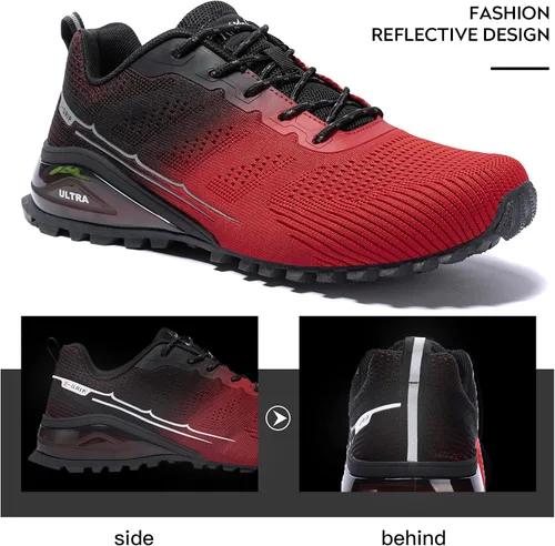 Vista 7 de Kricely Tenis de correr para hombre, para caminar, senderismo, tenis para hombre, tenis cruzado, tenis al aire libre, calzado casual