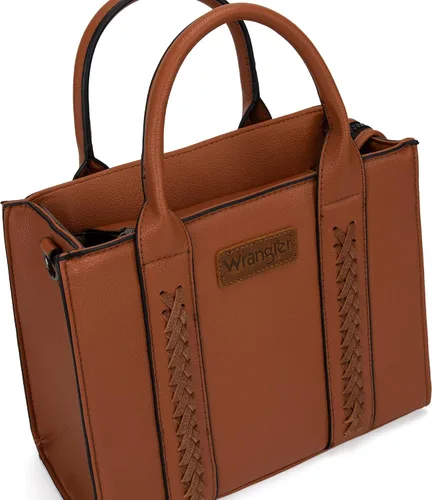 Vista 7 de Wrangler 2pcs Tote Bag Set Braided Rope Top Handle and Classic Tote