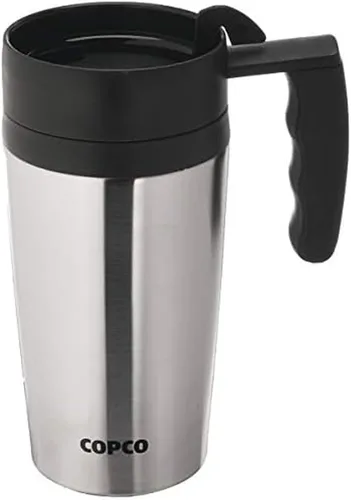 Vista 9 de Copco - Taza de café de acero inoxidable de doble pared, 16 onzas, taza de viaje aislada con tapa de rosca, a prueba de derrames, mango duradero