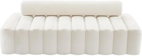 Vista 4 de Pemberly Row Sofá tapizado moderno/contemporáneo de terciopelo crema