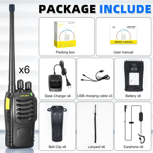 Vista 14 de 888HD Walkie Talkies, radios digitales bidireccionales para 888HD-6 Pack