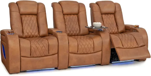 Vista 63 de Seatcraft Asientos de cine en casa Virtuoso LT Tawny Single reclinable Leonado