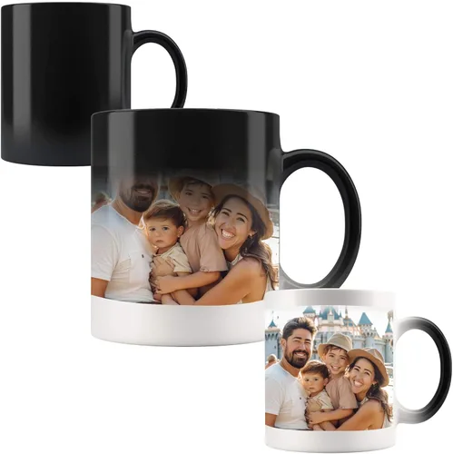 Vista 2 de QOMOLANGMA 36 tazas de 11 onzas que cambian de color de sublimación en blanco, taza mágica que cambia a todo color para transferencia de prensa