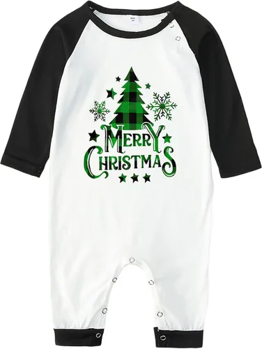 Vista 5 de Lizxun Pijamas de Navidad para la familia, conjuntos de pijamas de Navidad a juego, alce, árbol de Navidad, pijama familiar de Navidad