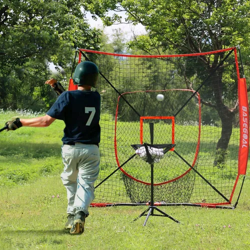 Vista 4 de BaseGoal Baseball Batting Tee with Removable Baseball Caddy for Kids