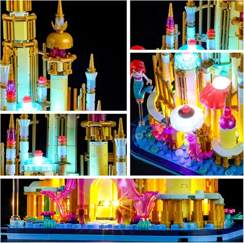 Vista 4 de YEABRICKS Luz LED para -40708 Disney Mini Disney Ariel's Castle Building Blocks Model (juego de construcción no incluido)