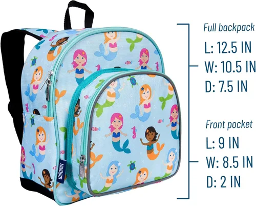 Vista 8 de Wildkin Paquete de mochila de 12 pulgadas con tapete de microfibra para siesta (sirenas)