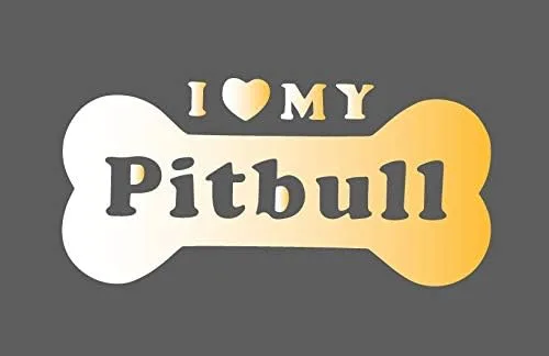 Vista 2 de Calcomanía con texto en inglés "I Love My Pitbull Dog" para SUV, coche, camión, ventanilla (negro)
