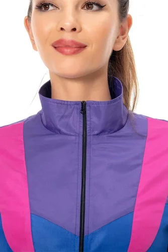 Vista 5 de 80s 90s Track Suit for Women 2 Piece Long Sleeve Retro Outfit Set Azul