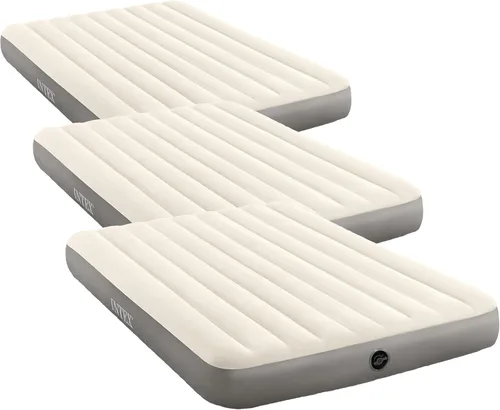 Vista 10 de Intex 64101E Dura-Beam Standard Series Colchón inflable de una sola altura, con válvulas extra anchas 2 en 1, soporta hasta 300 libras