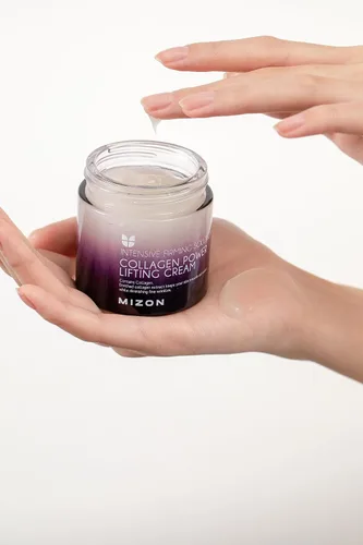 Vista 3 de MIZON Marine Collagen Power Lifting Cream Crema facial coreana antienvejecimiento para arrugas y elasticidad Hidratante de colágeno y ácido
