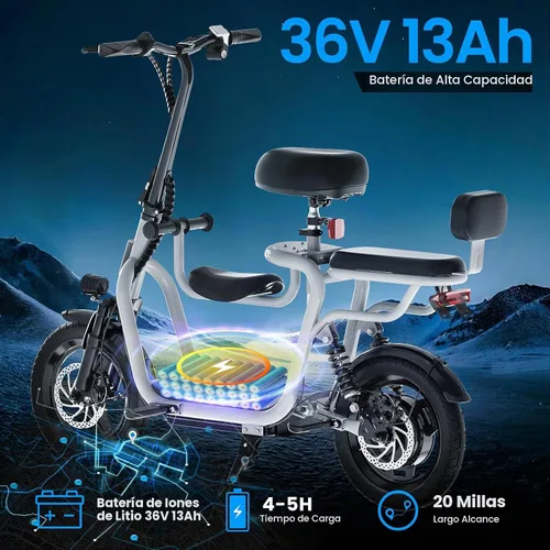 Vista 4 de EILLEO Scooter eléctrico de Seat para adultos, scooter eléctrico de adultos