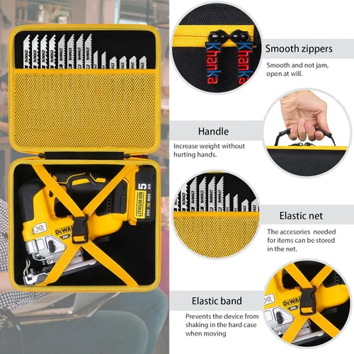 Vista 6 de khanka Funda para sierra caladora DEWALT 20V MAX XR DCS334B/DCS335B, solo funda