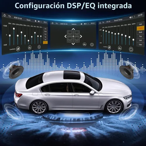 Vista 4 de Estéreo de Auto Doble DIN con Apple CarPlay Inalámbrico, Android Auto Inalámbrico, Pantalla Táctil HD de 7 Pulgadas, Radio de Coche con Bluetooth
