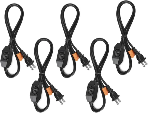 Vista 10 de GLADFRESIT Cable de lámpara con interruptor de botón, negro, 6 pies, 2 Button