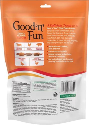 Vista 2 de Good'N'Fun - Brochetas de cuero crudo de triple sabor para perros